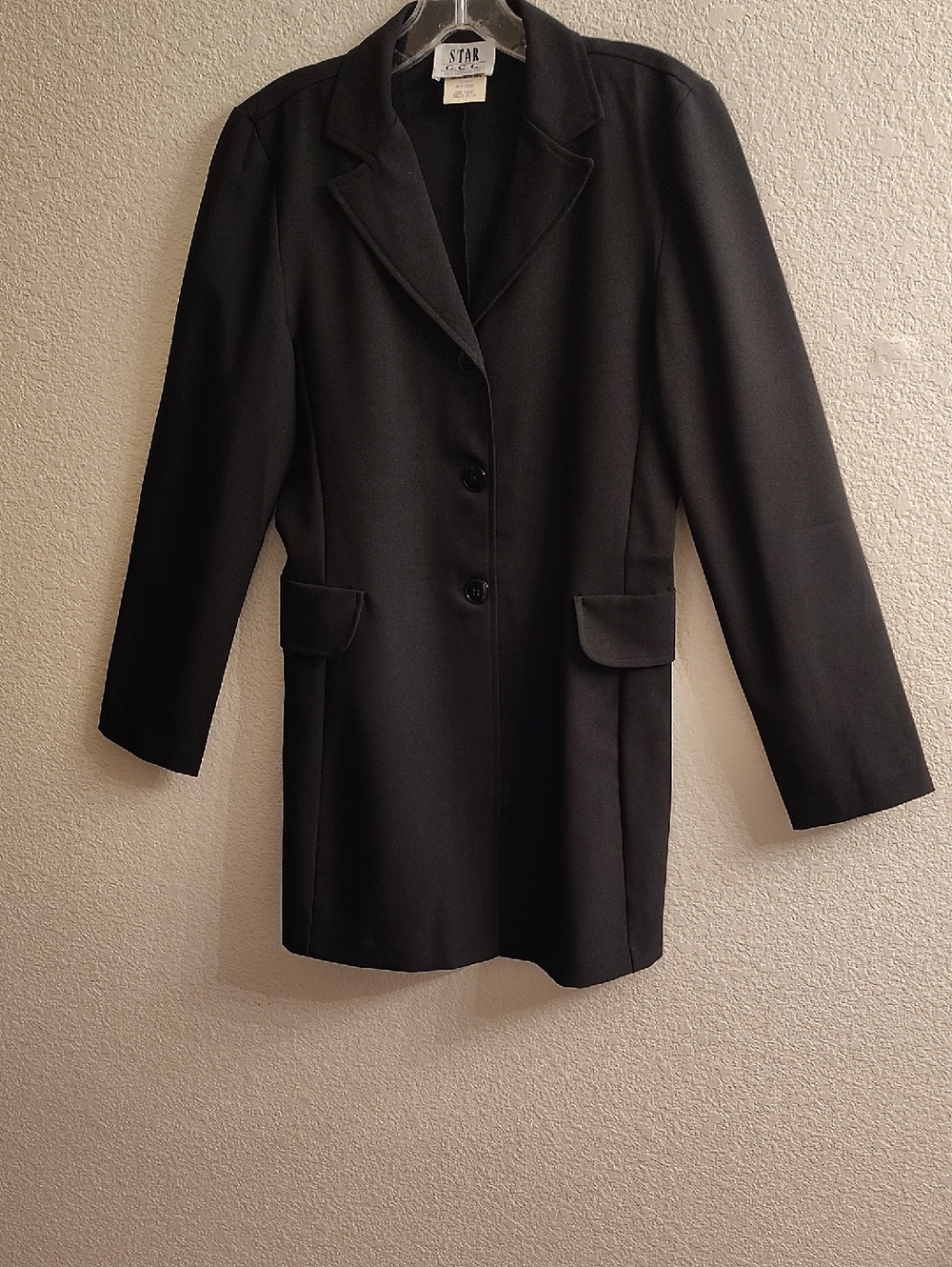 Star C.C.C. Women's Sz S Black Long Sleeves Single-Breasted Long Blazer HGRC